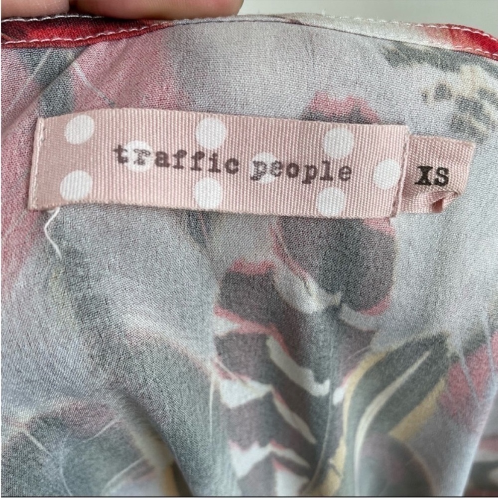 TRAFFIC PEOPLE Feather Print Caftan Maxi size XS - Picture 4 of 9